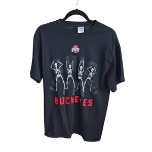 Gildan Ultra Cotton Ohio State Buckeyes Skeleton Black T-Shirt Adult Medium